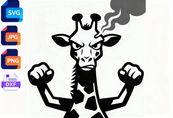 Angry Giraffe SVG Clipart for Graphics and Crafts
