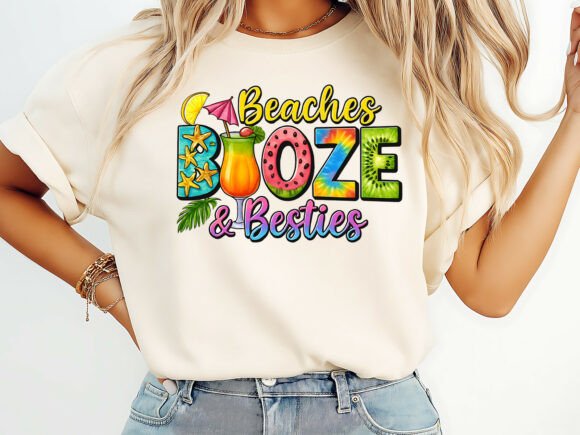 Beaches Booze Besties Summer T-Shirt Graphics Freebie