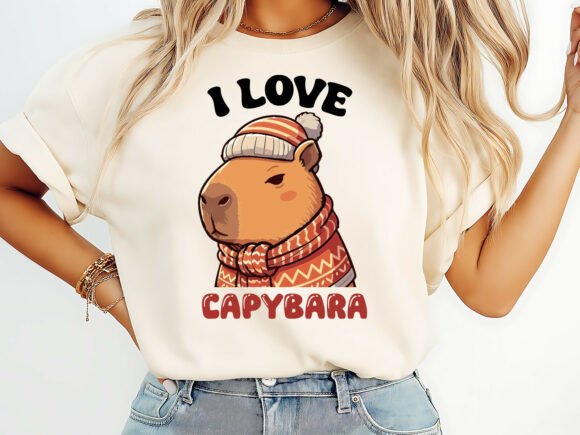 Cute I Love Capybara T-Shirt – Freebie Graphics for Creative Projects