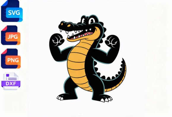 Funny Cartoon Alligator SVG File for Graphics and Crafts