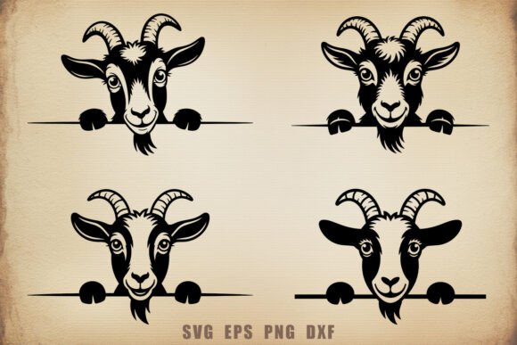 Funny Goat Peekaboo SVG Bundle for Crafts and Graphics