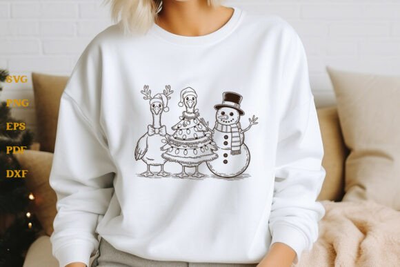 Funny Goose Christmas Graphics for Crafts