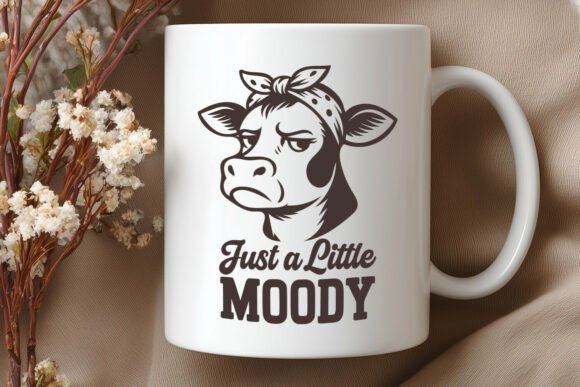 Funny Moody Cow SVG for Crafts and Graphics