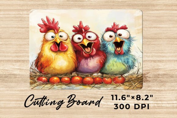 Funny Rooster Cutting Board Png – A Playful Graphic Asset for Crafts and Digital Publishing