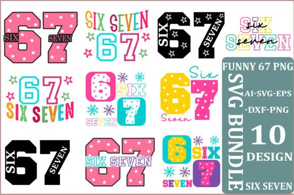 Graphics for Crafts: Funny 67 Png Svg Bundle