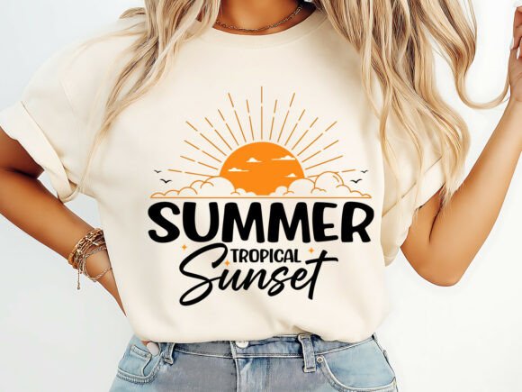 Summer Tropical Sunset Graphic T-Shirt Review